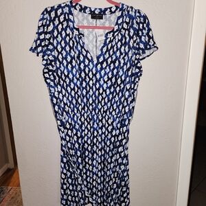Lane Bryant Blue Flutter Sleeve Sheath Dress